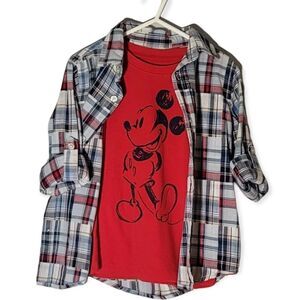 Boys thermal top and long sleeve button down shirt 4T